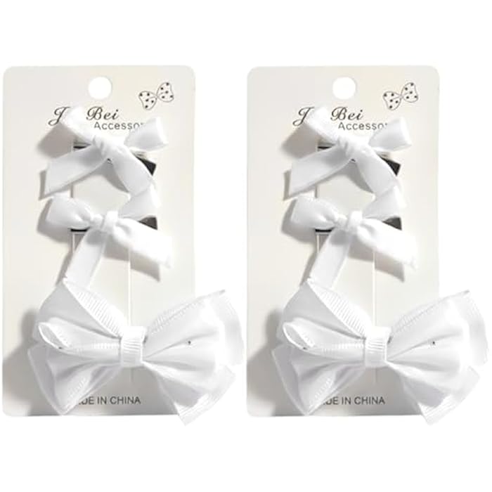 White Hair Clip - Set Of 6 Pieces, 4 Small Size & 2 Medium Size, For Girls School Uniform, Durable & Non-Slip Design - Image 4